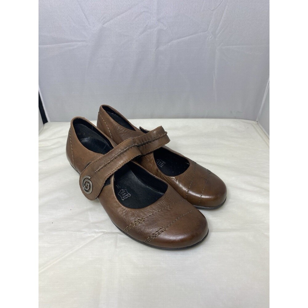 Remonte Womens 37 Mary Jane Comfort Shoe Black Leather Perforated Flat US 6